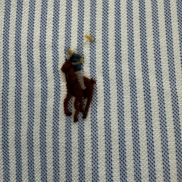 Women’s Polo Ralph Lauren Blue and White Striped Oxford Shirt - Picture 5 of 7
